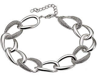 Oxzen βραχιόλι ασημένιο αλυσίδα σπαστή με πέτρες ζιργκόν