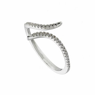 Oxzen δαχτυλίδι ασημένιο με πέτρες ζιργκόν