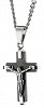 Κολιέ σταυρός ατσάλι με αλυσίδα