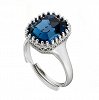 Oxzen δαχτυλίδι ασημένιο με τετράγωνη μπλε πέτρα ζιργκόν free size