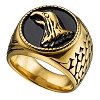 Δαχτυλίδι ανδρικό ατσάλι σε χρυσό αετός