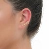 Oxzen σκουλαρίκι ασημένιο ear climber με λευκά ζιργκόν