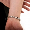 Βραχιόλι ανδρικό από ανοξείδωτο ατσάλι ασημόχρυση με ατσαλόσυρμα