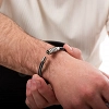 Βραχιόλι ατσάλινο με δέρμα και ατσαλόσυρμα