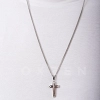Κολιέ σταυρός ατσάλι σε ασημί
