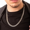 Oxzen Cuban Link αλυσίδα λαιμού unisex ατσάλινη με πλάτος 1cm