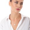 Κολιέ από ανοξείδωτο ατσάλι με λευκά κρύσταλλα