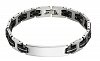 Βραχιόλι ατσάλινο ανδρικό χειροπέδα σε ασημί με μαύρο