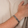 Βραχιόλι ανδρικό από ανοξείδωτο ατσάλι χειροπέδα αντικέ σταθερή με σχέδιο 10mm