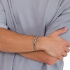 Βραχιόλι ανδρικό από ανοξείδωτο ατσάλι χειροπέδα αντικέ σταθερή με σχέδιο 4mm