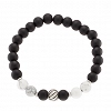 Βραχιόλι με Χαουλίτη και μαύρες χάντρες 8mm