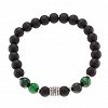 Βραχιόλι με Green Tiger's Eye stones  και μαύρες χάντρες 8mm