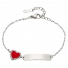 Oxzen γυναικείο βραχιόλι ατσάλινο με κόκκινη καρδιά