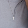 Κολιέ σταυρός ανδρικός ατσάλινος ασημί