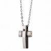 Κολιέ σταυρός ανδρικός από ανοξείδωτο ατσάλι με ένα μαύρο μικρό ζιργκόν