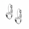 Σκουλαρίκια κρικάκια μικρά ατσάλινα με λευκή καρδιά ζιργκόν