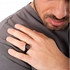 Oxzen ανδρικό δαχτυλίδι από ανοξείδωτο ατσάλι τετράγωνο