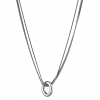 Κολιέ ατσάλινο με κύκλο και τριπλή αλυσίδα