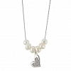 Oxzen γυναικείο κολιέ από ανοξείδωτο ατσάλι, με πέρλες και κρεμαστή καρδιά
