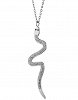 Κολιέ από ανοξείδωτο ατσάλι φίδι με λευκά κρύσταλλα