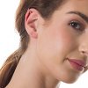 Oxzen σκουλαρίκι ασημένιο Ear Cuff με λευκά ζιργκόν