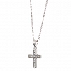 Oxzen σταυρός ασημένιος με λευκά ζιργκόν