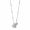 Oxzen γυναικείο κολιέ ασημένιο διπλή καρδιά
