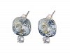 Oxzen σκουλαρίκια καρφωτά ασημένια με γαλάζια πέτρα ζιργκόν