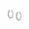 Oxzen σκουλαρίκια κρίκοι ασημένιοι με λευκά ζιργκόν