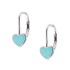 Oxzen σκουλαρίκια κρικάκια μικρά ασημένια καρδούλα με σμάλτο