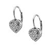 Oxzen σκουλαρίκια κρικάκια μικρά ασημένια καρδιά με λευκά ζιργκόν