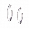 Oxzen σκουλαρίκι κρίκος ασημένιος οβάλ 18mm