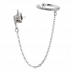Oxzen σκουλαρίκια ασημένια ear cuff με αστραπή και ζιργκόν