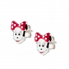 Oxzen ασημένιο σκουλαρίκι παιδικό-εφηβικό επιπλατινωμένο Minnie Mouse