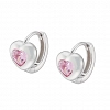 Oxzen σκουλαρίκια κρικάκια μικρά ασημένια με καρδιά ζιργκόν