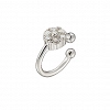 Oxzen σκουλαρίκι ασημένιο Ear Cuff με λευκά ζιργκόν