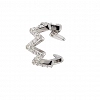 Oxzen σκουλαρίκι ασημένιο Ear Cuff με λευκά ζιργκόν