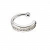 Oxzen σκουλαρίκι ασημένιο Ear Cuff με λευκά ζιργκόν