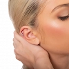 Oxzen ασημένιο σκουλαρίκι Ear Cuff με λευκά ζιργκόν