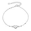 Oxzen γυναικείο βραχιόλι ασημένιο με καρδούλα