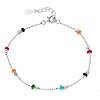 Oxzen ασημένιο βραχιόλι με χρωματιστές πέτρες