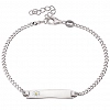 Oxzen ασημένιο παιδικό βραχιόλι επιπλατινωμένο ταυτότητα με μαργαρίτα
