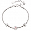 Oxzen ασημένιο παιδικό βραχιόλι επιπλατινωμένο με λευκή καρδούλα