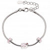 Oxzen ασημένιο παιδικό βραχιόλι επιπλατινωμένο με ροζ ελεφαντάκι