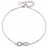 Oxzen γυναικείο βραχιόλι ασημένιο με άπειρο και λευκά ζιργκόν