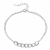 Oxzen βραχιόλι γυναικείο ασημένιο, αλυσίδα με λευκά ζιργκόν