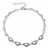 Oxzen γυναικείο βραχιόλι ασημένιο με λευκά ζιργκόν