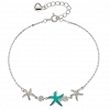 Oxzen ασημένιο βραχιόλι με τυρκουάζ αστερία