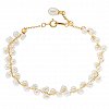 Oxzen ασημένιο βραχιόλι επιχρυσωμένο με μαργαριτάρια