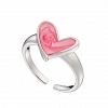 Oxzen γυναικείο δαχτυλίδι ασημένιο καρδιά με σμάλτο free size